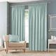 Pencil Pleat Blackout Curtains Thermal Drapes 2 Insulated Panels Light Noise Reduction For Bedroom Nursery [Duck Egg, 66" Wide x 90" Drop]