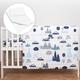 5 Piece Bedding Set Duvet Pillow with Covers & Cotton Sheet for 140x70 cm Baby Cot Bed (Cars)