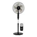 GEEPAS 16’’ Pedestal Fan with Remote Control – 60W Powerful Free Standing Oscillating Cooling Fan – Height Adjustable, 7 Hour Timer - 3-Speed, 5-Blade Air Cooling Floor Fan Home Office, Black