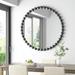 Madison Park Signature Marlowe Beaded Round Metal Wall Mirror Metal in White | 36 H x 36 W x 1.8 D in | Wayfair MPS95F-0037