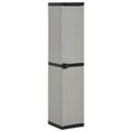 vidaXL Garden Storage Cabinet with 3 Shelves Grey & Black 34x40x168 cm