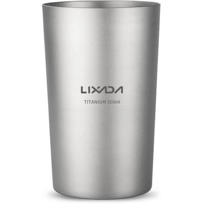 Lixada - Double Wall Titanium Cup Water Juice Tea Cup Mug for Home Office Camping Hiking