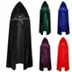 Costume d'Halloween en Velours pour Adulte Cape Everak à Capuche Médiéval Sorcière Wicca