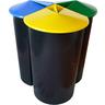 Benna della spazzatura 40 litri in 3 scomparti colore nero 20 x 12 x 12 cm in plastica