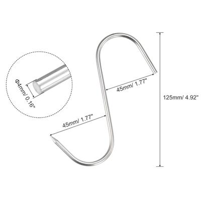 Meat Hooks, Stainless Steel S-Hooks, Meat Processing for Chicken 2Pcs - Silver Tone