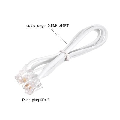 Phone Extension Cord Telephone Cable Phone Line Cord RJ11 6P4C Plugs