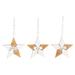 Transpac Wood 14.17 in. Multicolored Christmas Rustic Star Ornament Set of 3