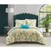 Chic Home Baker 8 Piece Hand Painted Multi-Color Floral Print With Painted Dots On The Reverse Comforter Set