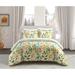 Chic Home Robyn 7 Piece Hand Painted Multi-Color Floral Print With Painted Dots On The Reverse Duvet Set