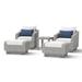 Del Mar 5 Piece Sunbrella Outdoor Patio Club Chair And Ottoman Set - 20W x 20D x 19H