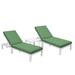 Leisuremod Chelsea Modern Outdoor White Chaise Lounge Chair Set Of 2 w/ Side Table & Cushions Metal | 15.35 H x 29.53 W x 74.8 D in | Wayfair