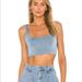 Free People Tops | Free People Be Cool Brami Crop Top Color Ceramic Nwt Woman's Juniors Large | Color: Blue | Size: L