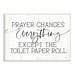 Stupell Industries Prayer Changes Everything Funny Religious Bathroom Quote by Lux + Me Designs - Graphic Art in Brown | Wayfair am-510_wd_13x19