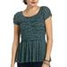 Anthropologie Tops | Anthropologie Postmark Polka Dot Ruched Peplum Top | Color: Black/Green | Size: S