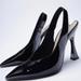 Zara Shoes | Black High-Heel Slingbacks | Color: Black | Size: 8