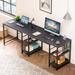 Zipcode Design™ Haigh L Shaped Desk w/ Shelves 86.6 Inch Reversible Corner Computer Desk or 2 Person Long Table Wood/Metal in Black | Wayfair