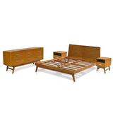 Wade Logan® Brandin 4 Piece Bedroom Sets Wood in Brown/Red | 36 H x 76 W x 87.5 D in | Wayfair D002BC509740491583D83902D3A1E5C3