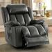 Latitude Run® Large Power Lift Recliner Chair w/ Massage & Heat for Elderly Faux Leather/Stain Resistant in Gray | 23.5 H x 22.5 W x 27 D in | Wayfair