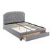 Red Barrel Studio® Jaquaviency Tufted Low Profile Storage Platform Bed Upholstered/Linen in Gray | 46 H in | Wayfair