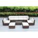 Latitude Run® 8 - Person Wicker Seating Group w/ Cushions - No Assembly Synthetic Wicker/All - Weather Wicker/Wicker/Rattan in Black/Brown | Outdoor Furniture | Wayfair