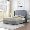 Red Barrel Studio® Queen Tufted Solid Wood & Platform Bed Chenille/Upholstered/Metal in Gray | 57 H x 68 W x 87 D in | Wayfair