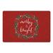 18 x 27 x 1 in Kitchen Mat - The Holiday Aisle® Cynithia Merry & Bright Wreath Kitchen Mat Synthetics | 18 H x 27 W x 1 D in | Wayfair