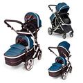 Kids Kargo Duellette Baby & Tot Double Tandem Pushchair (Blueberry Without Isofix Car Seat)