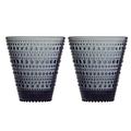 Iittala Kastehelmi 1057030 Glasses Set of 2 30 cl Dark Grey Glass