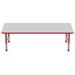 Factory Direct Partners Rectangle T-Mold Adjustable Height Activity Table w/ Chunky Legs Laminate/Metal in Red/Gray | 30 H x 72 W x 36 D in | Wayfair