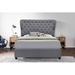Rosdorf Park Dark Linen Curved Wing Back Platform Bed Upholstered in Gray | 59 H x 88 W x 68 D in | Wayfair DE56A6642FEE461F93A0AA64C6638C90