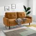 Everly Quinn 70" Velvet Square Arm Sofa Wood/Velvet in Brown | 33 H x 70 W x 32 D in | Wayfair 8524CA859EA0421BB7A46484C3FE1A04