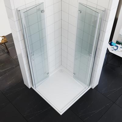 SONNI Duschkabine Eckeinstieg Faltbar 180º Falttür Dusche Duschabtrennung 6mm NANO Glas H:195cm