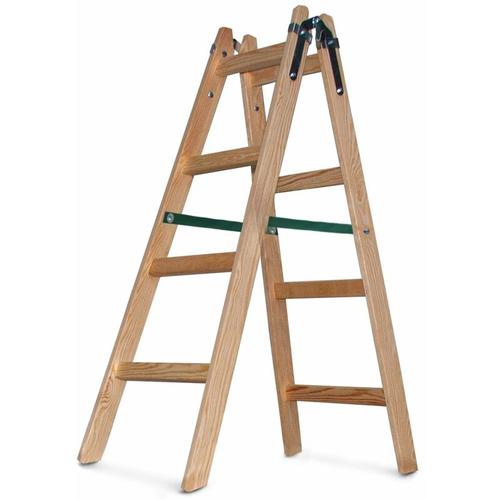Holzleiter Trittleiter 2 x 4 Stufen Malerleiter Stehleiter Klappleiter Leiter