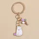 Porte-clés chat gros chat en émail mignon ballon chaton pour femmes hommes vêtements sac à dos