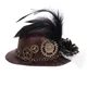 Costume Cosplay victorien pour femmes Mini-chapeau gothique d'halloween chaîne de plumes fleur