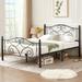 Javlergo Metal Bed Frame with Arched Headboard and Footboard, Heavy Duty Steel Slat Support, No Box Spring Needed