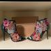 Zara Shoes | New Never Worn Zara Green Floral Cage Heels | Color: Green | Size: 6.5