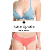 Kate Spade Swim | Kate Spade |Scallop Triangle Bikini Top+Contrast Scallop Hipster Bottoms | Color: Blue/Pink | Size: S