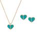 Kate Spade Jewelry | Kate Spade Heritage Heart Fiji Green Necklace Earrings Set | Color: Gold/Green | Size: Set