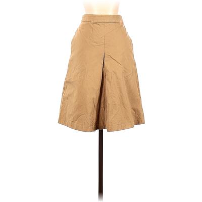 Clare V for Steven Alan Casual A-Line Skirt Knee Length: Tan Solid Bottoms - Women's Size 0