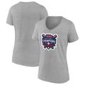 Women's Fanatics Branded Heathered Gray Ole Miss Rebels 2022 NCAA Men's Baseball College World Series Champions Official Logo V-Neck T-Shirt