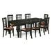 Darby Home Co Bodiam 9 Piece Butterfly Leaf Solid Wood Dining Set Wood/Upholstered in Black | 30 H in | Wayfair DABY5772 39693865