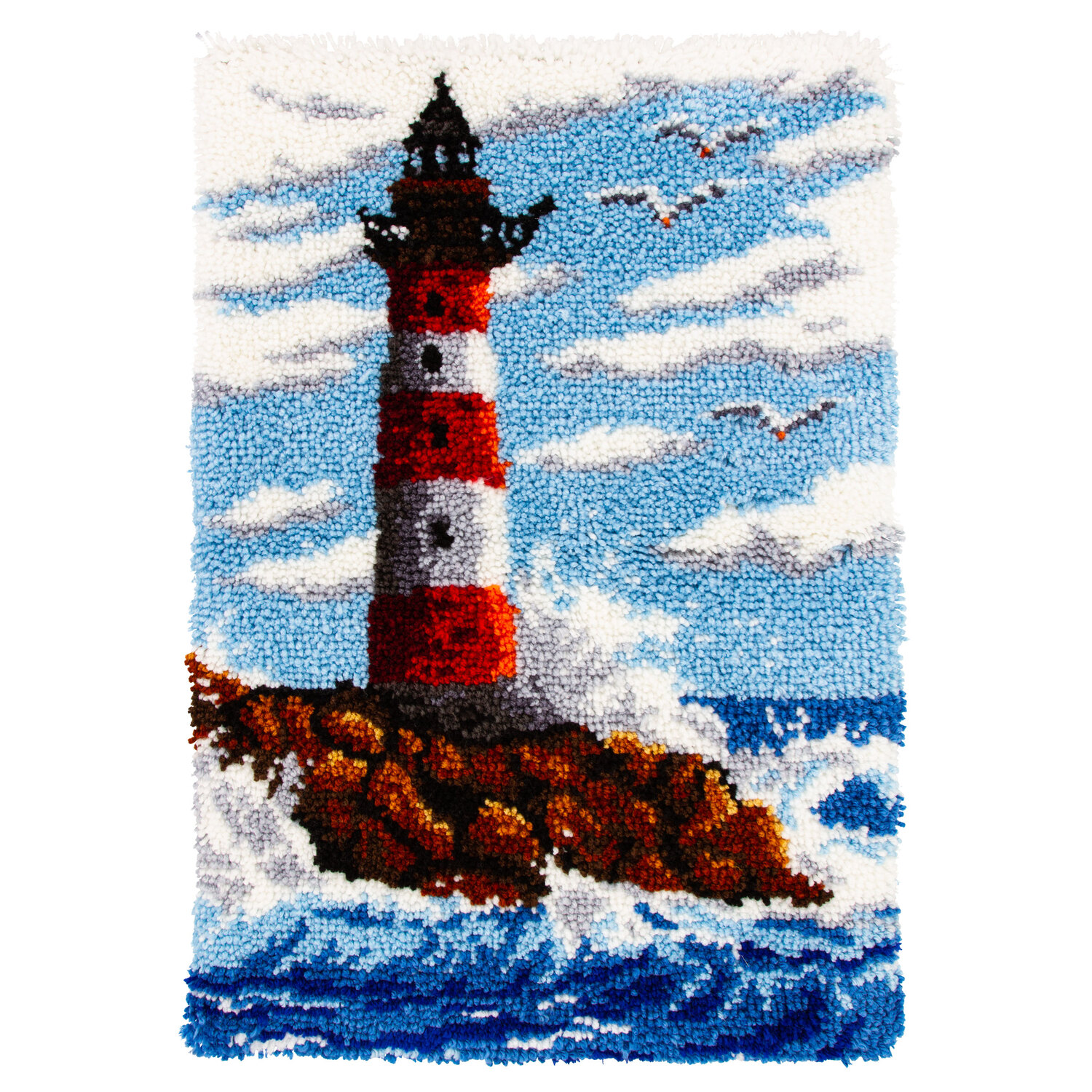 Knüpfteppich Leuchtturm, 50 x 74,5 cm