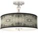 Sprouting Marble Giclee 16" Wide Semi-Flush Ceiling Light