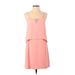 Bar III Casual Dress - A-Line: Pink Solid Dresses - Women's Size Small