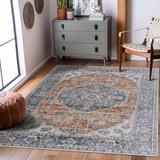 Hiti 2'7" x 10' Dark Orange/Cream/Rust/Mustard/Olive/Blue/Light Blue/Off White Washable Runner - Hauteloom