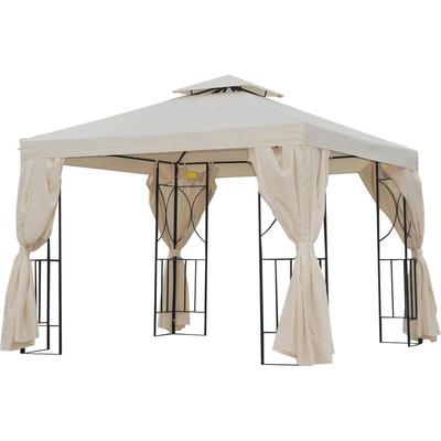 Outsunny - Gartenpavillon Pavillon 2,95 x 2,95 m Doppeldach Partyzelt Festzelt 4 x Image