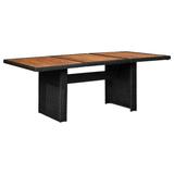 vidaXL Patio Dining Table Black 78.7"x39.4"x29.1" Poly Rattan