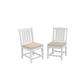 HDPE Dining Chair With Cushion Outdoor Patio Chair Set of 2 White