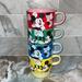 Disney Dining | Guc Disney Mickey Mouse Stackable 4 Mug Set Cup Green Red Blue Yellow Japan Htf | Color: Black/Red | Size: Os